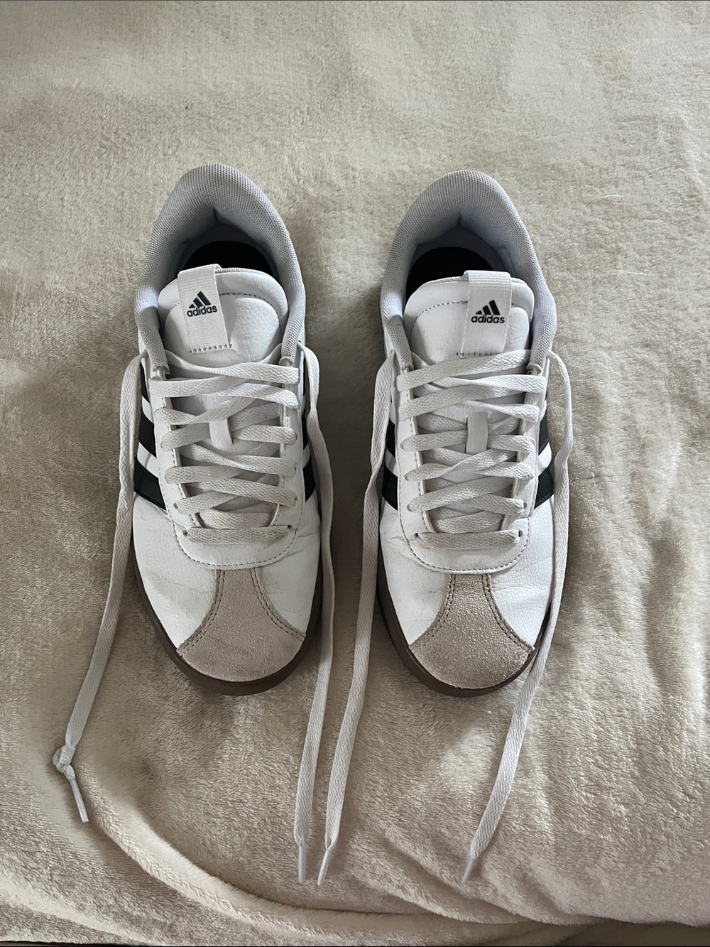 adidas White and Black Classic Low-Top Sneakers